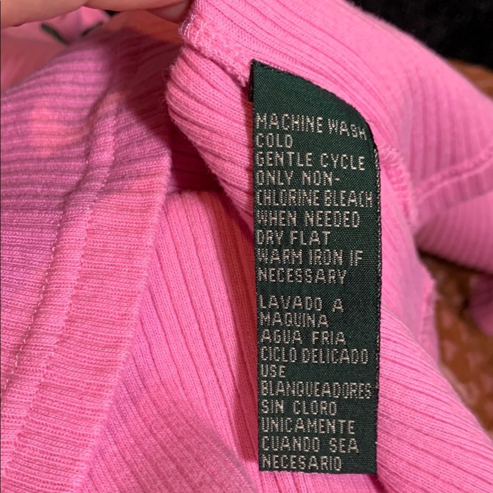 LAUREN BY RALPH LAUREN GREEN LABEL WOMEN'S RIBBED SCOOP NECK T-SHIRT SIZE LARGE - Picture 4 of 7